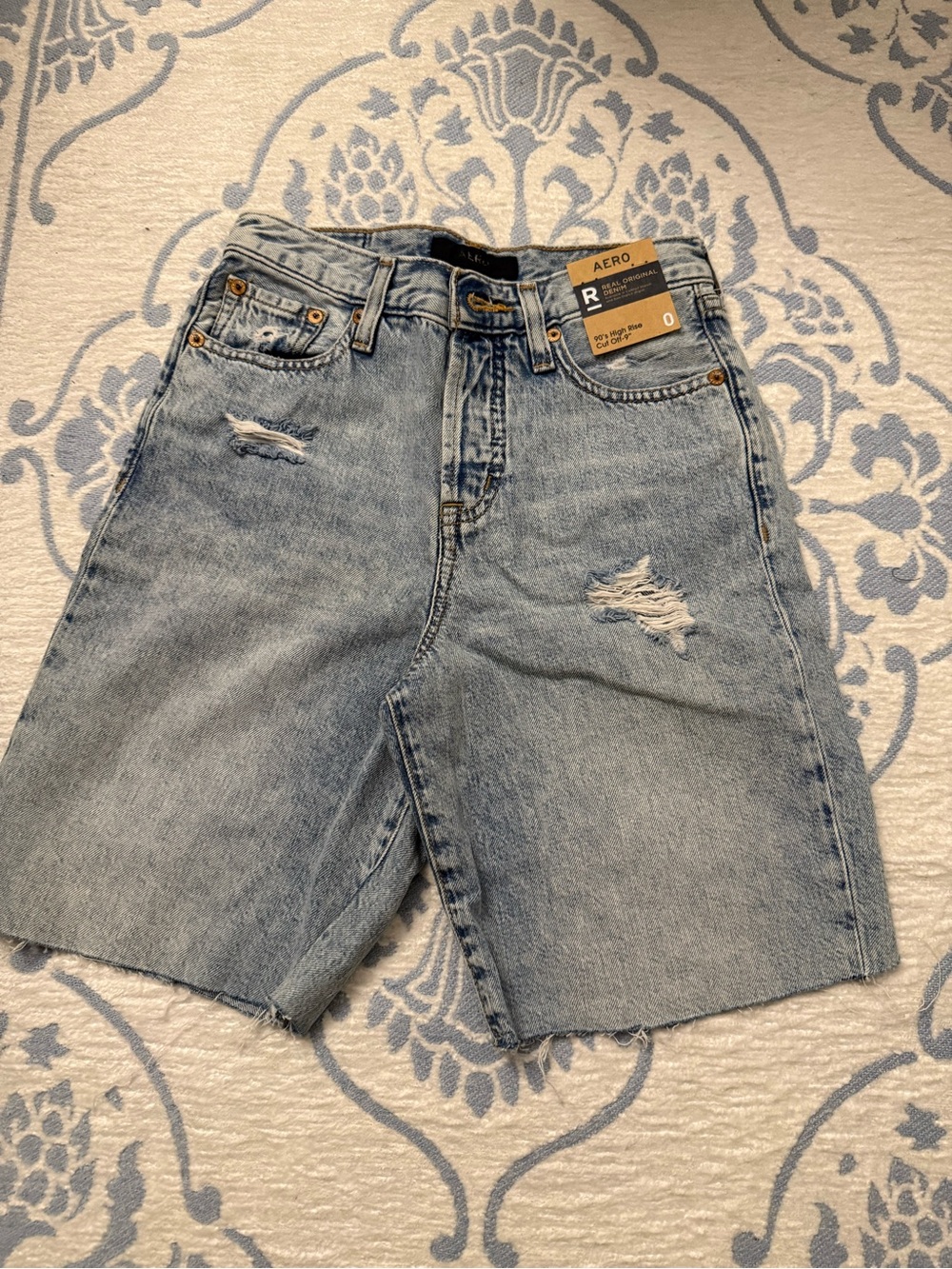 Aeropostale Light Blue Distressed Denim Shorts